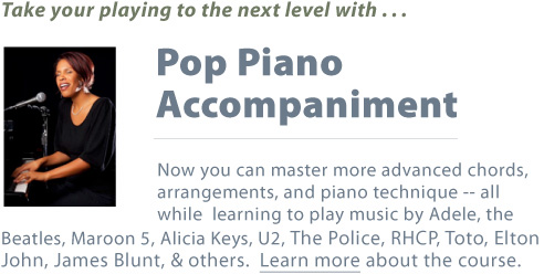 Pop Piano Accompaniment Lesson List